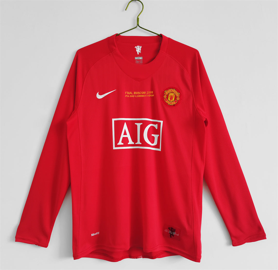 Maillot Manchester United Rétro Manche Longue 2007/08 final LDC Moscou